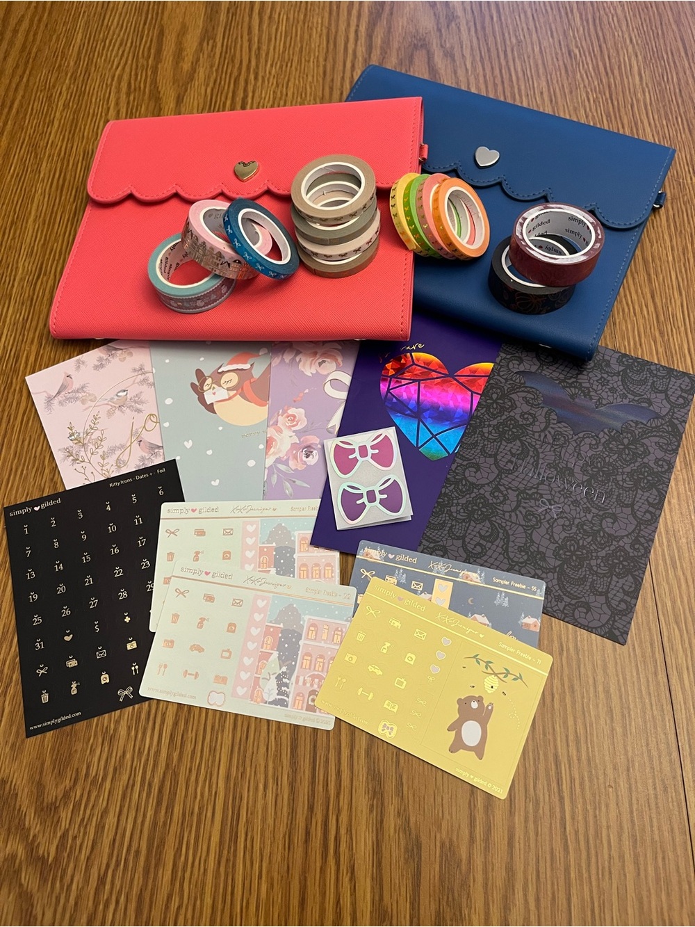 Lot of Simply Gilded Products inc. Large Scalloped Albums Journaling Cards Washi